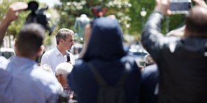 Ο Κυριάκος Μητσοτάκης σε ομιλία του κατά την περιοδεία σε Ηλεία και Αχαΐα/ Φωτογραφία: Γρ. Τύπου Πρωθυπουργού