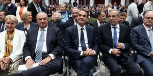  Μητσοτάκης, Σαμαράς, Καραμανλής στο Ζάππειο για την Ημέρα Ευρώπης