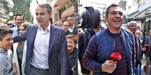 Κυριάκος Μητσοτάκης και Αλέξης Τσίπρας από τις περιοδείες τους
