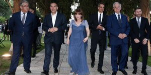 Η ΠτΔ, Κατερίνα Σακελλαροπούλου, με τους αρχηγούς των κομμάτων, στο Προεδρικό Μέγαρο