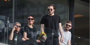 Τατιάνα Στεφανίδου -Νίκος Ευαγγελάτος: Στο γήπεδο με τους δύο γιους του, Λάμπη και Νικόλα