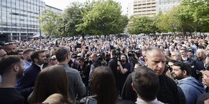 Στο εκλογικό περίπτερο της ΝΔ ο Μητσοτάκης