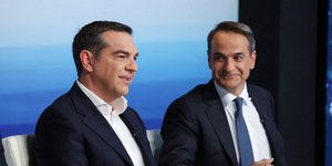 Αλέξης Τσίπρας και Κυριάκος Μητσοτάκης στο debate των αρχηγών
