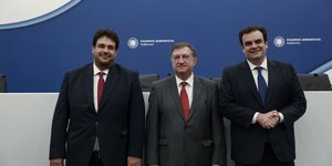 Τελετή παράδοσης - παραλαβής του υπουργείου Ψηφιακής Διακυβέρνησης από τον υπουργό Κυριάκο Πιερρακάκη στον υπηρεσιακό υπουργό Σωκράτη Κάτσικα, Παρασκευή 26 Μαΐου 2023