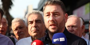 Νίκος Ανδρουλάκης δυο μικροφωνα