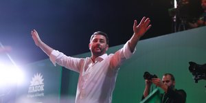 Ο Νίκος Ανδρουλάκης στην προεκλογική συγκέντρωση του ΠΑΣΟΚ στο Θησείο