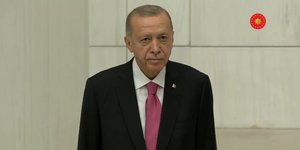 Ο Ρετζέπ Ταγίπ Ερντογάν κατά την ορκωμοσία του στην τουρκική Εθνοσυνέλευση