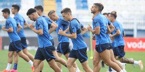 Από τη χθεσινή προπόνηση των Ελλήνων διεθνών