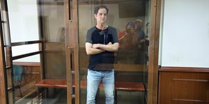 Ο Έβαν Γκέρσκοβιτς κατά τη σημερινή εκδίκαση της έφεσής του / Φωτογραφία: AP Photos