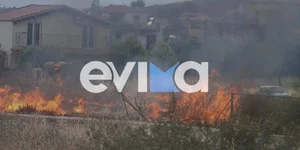 Φωτιά σε ξερά χόρτα στη Χαλκίδα