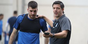 Φώτης Ιωαννίδης και Τάκης Φύσσας στην προπόνηση της Εθνικής Ελλάδος