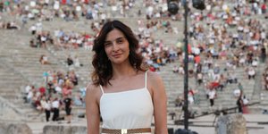 Η Αντιγόνη Κουλουκάκου και ο αρραβωνιαστικό της, Φωτογραφία: NDP Photo Agency