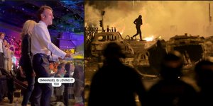 Το ζεύγος Μακρόν σε συναυλία του Έλτον Τζον, ενώ φλεγόταν το Παρίσι