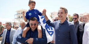Ο Κυριάκος Μητσοτάκης στο Γύθειο