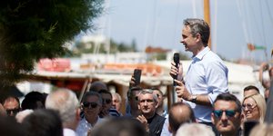 Στη Λέρο ο πρόεδρος της ΝΔ Κυριάκος Μητσοτάκης