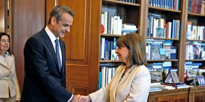 Κατερίνα Σακελλαροπούλου Κυριάκος Μητσοτάκης