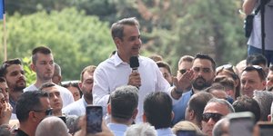 Ο πρωθυπουργός Κυριάκος Μητσοτάκης στο Ωραιόκαστρο