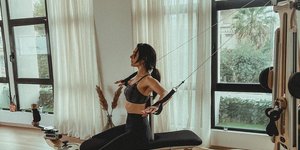 H Ιωάννα Τριανταφυλλίδου κάνει γυμναστική με στιλάτο αθλητικό σετ, Φωτογραφία: Instagram/@ ioannatri