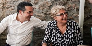 Ο Αλ. Τσίπρας με την δημοσιογράφο Ελένη Καλογεροπούλου