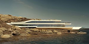 Βίλα φουτουριστική πλάι στη θάλασσα σαν γιοτ