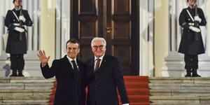 Ο Γάλλος πρόεδρος Εμανουέλ Μακρόν σε παλαιότερη συνάντηση με τον Γερμανό ομόλογό του, Φρανκ Βάλτερ Σταινμάιερ