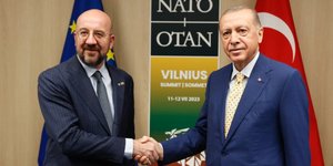 Ρετζέπ Ταγίπ Ερντογάν και Σαρλ Μισέλ / Φωτογραφία: Twitter