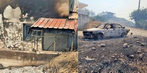 Φωτιά στη Ρόδο: Στις φλόγες παραδόθηκαν σπίτια και αυτοκίνητα