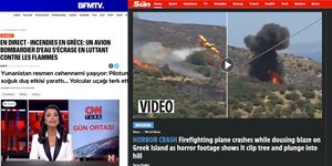 Tον γύρο του κόσμου κάνει η συντριβή του Canadair στην Κάρυστο