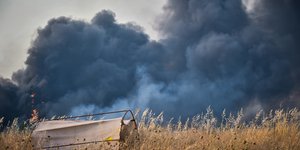 Φωτιά και μαύροι καπνοί σε χωράφι στην Μαγνησία
