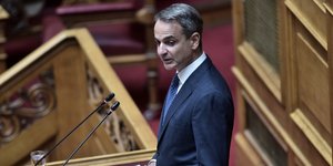 Ο πρωθυπουργός Κυριάκος Μητσοτάκης στη Βουλή 