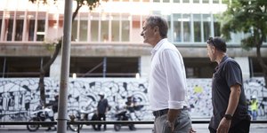 Ο Κ. Μητσοτάκης στους χώρους του ιστορικού Μινιόν και στην Ομόνοια