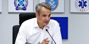 Ο Κυριάκος Μητσοτάκης στην Πολιτική Προστασία