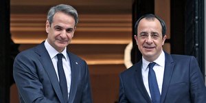 Ο Κυριάκος Μητσοτάκης και ο Νίκος Χριστοδουλίδης