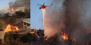 Μάχη σπίτι-σπίτι δίνουν οι πυροσβέστες στη Σαρωνίδα