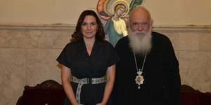 Συνάντηση του Αρχιεπίσκοπου Ιερώνυμου με την Όλγα Κεφαλογιάννη