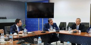 Σύσκεψη υπό τον Νότη Μηταράκη για Super Cup / Φωτογραφία: Υπουργείο Προστασίας του Πολίτη