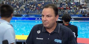 Ο προπονητής της εθνικής πόλο ανδρών, Θοδωρής Βλάχος / Screenshot, ΕΡΤ