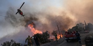 Στιγμιότυπο από τη φωτιά στην Βοιωτία