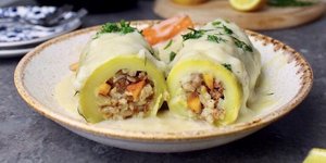 Γεμιστά κολοκυθάκια με αυγολέμονο στην κατσαρόλα