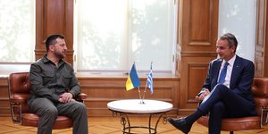 Μητσοτάκης και Ζελένσκι στο Μέγαρο Μαξίμου