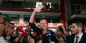 O Στέφανος Κασσελάκης χθες, λίγο μετά την ανακοίνωση των αποτελεσμάτων