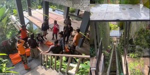 To σημείο όπου συνετρίβη το ασανσέρ μετά το δυστύχημα στο θέρετρο του Μπαλί 