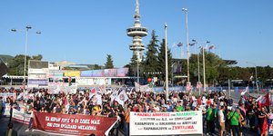 Συγκέντρωση διαμαρτυρίας έξω από την ΔΕΘ-Φωτογραφία Μωυσιάδης Γιάννης/Intime News