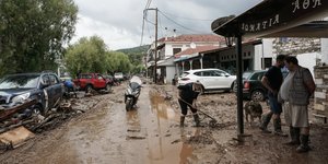 φωτογραφία από το πέρασμα της κακοκαιρίας στη Μήλινα στο Νότιο Πήλιο