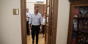 Ο Στέφανος Κασσελάκης στη Βουλή