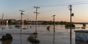 Πλημμυρισμένες συνοικίες στη Λάρισα 