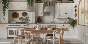 σπίτι με κουζίνα με φυτά