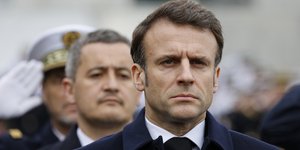 Ο Γάλλος πρόεδρος Εμανουέλ Μακρόν και ο υπουργός Εσωτερικών, Ζεράλντ Νταρμαμέν