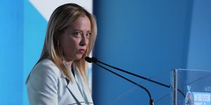 Η Τζόρτζια Μελόνι σε ομιλία