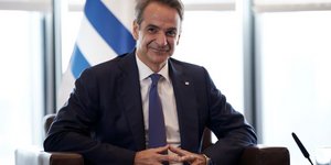 Ο Κυριάκος Μητσοτάκης στη συναντηση με Ερντογάν